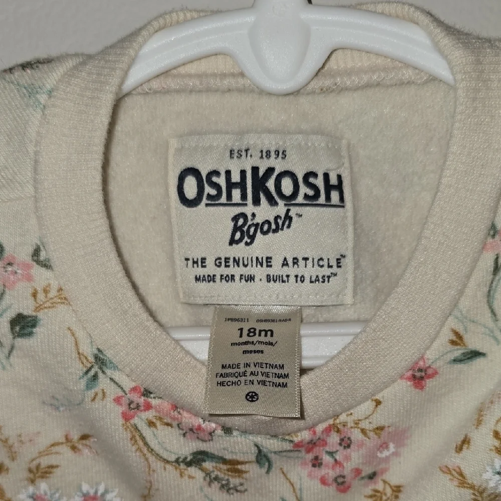 OshKosh B'gosh Floral Cream Sweatshirt LOT P
